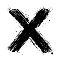 Black and White Cross Sign Vector - Distressed Cross Sign