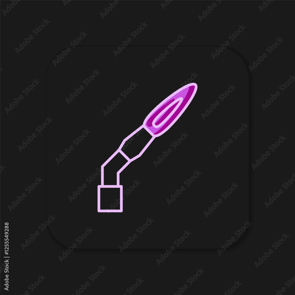 Poster filled outline welding torch icon isolated on black background. flat filled outline style with shado