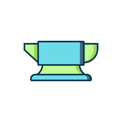 Filled outline Blacksmith anvil tool icon isolated on white background. Metal forging. Forge tool. Flat filled outline style with shadow. Vector