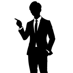Silhouette Illustration of a Man Pointing