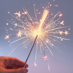 Bright sparkler in hand creating a festive atmosphere with vibrant colors