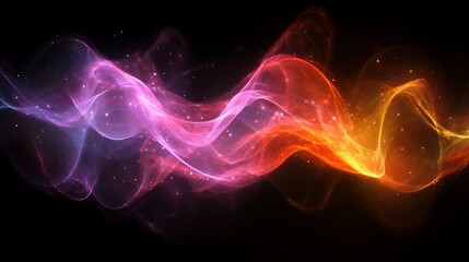 Obraz premium Abstract Cosmic Nebula Wave of Purple and Orange Hues