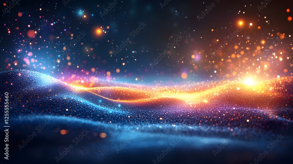 Poster abstract background with glowing soft pink lights and defocused elements for creative design project
