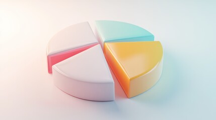 Obraz premium Colorful pie chart graphic on plain background