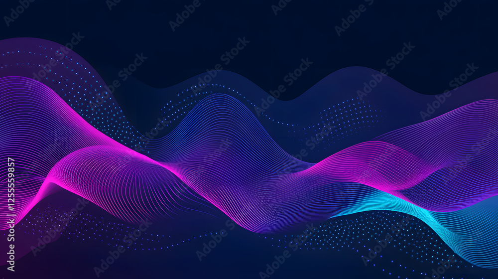 Poster abstract wave lines background with a blend of colors and textures creating a modern artistic design