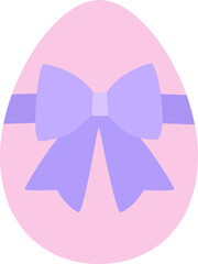 Easter eggs tied with bow flat vector illustration design isolated.
Transparent background.