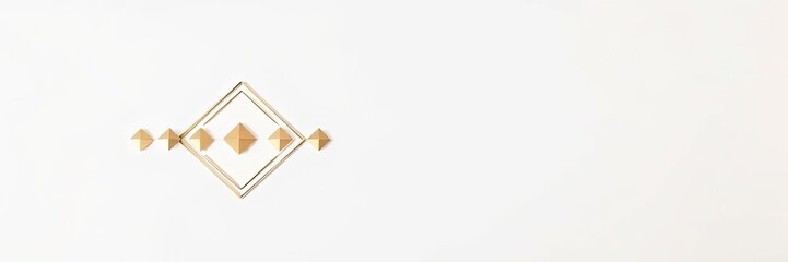 Abstract Gold Geometric Shapes on White Background Minimalist Design Modern Art