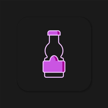 recommend clip art: Filled outline Sauce bottle icon isolated on black background. Ketchup, mustard and mayonnaise bottles with sauce for fast food. Flat filled outline style with shadow. Vector