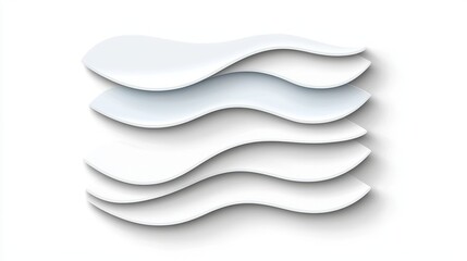 Abstract White Waves Design with Smooth Flowing Curves for Modern Background or Textures