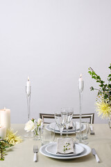 Wedding dinner table setting