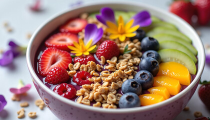 Acai Bowl with Fresh Fruits and Granola