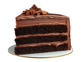 A Visually Striking and Indulgent Signature Chocolate Truffle Cake Masterpiece isolated on transparent background 