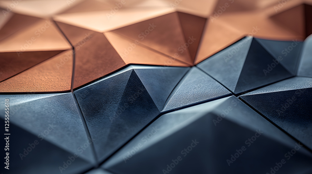 Poster close up of a textured metal surface featuring various geometric shapes and patterns
