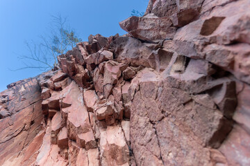 Organy Wielisławskie, charakter, braun, naturalny, deseń, kamienie, stary, materiał, geologia, skały. wulkan, wygasły, Polska, tekstura, krajobraz, chropowaty, bacground, góra, podróż, park, opoka, kr © Jarekfoto