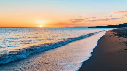 serene beach at sunrise, symbolizing new beginnings and fresh starts