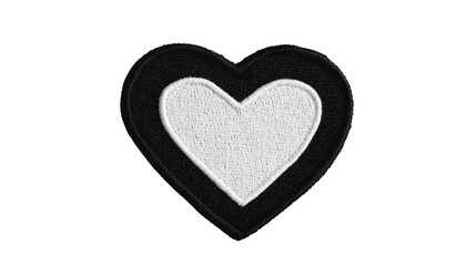 Obraz premium heart of black and white isolated on white background 