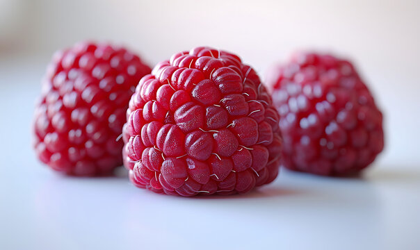Studio Shot of Vibrant Raspberries &ndash; Isolated View