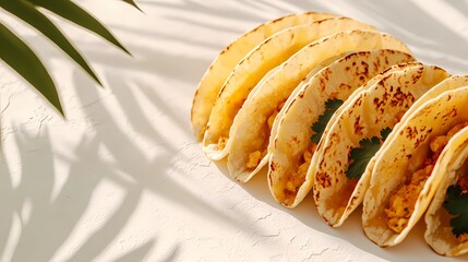 Delicious Mexican tacos with cheese, salsa, and toppings, captured in an illustrated style for culinary designs, in a whimsical cartoon style.