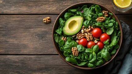 Top-Down View of a Vibrant Healthy Salad