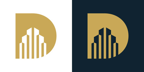 Building With Letter D Monogram Logo Design