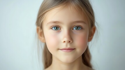 pretty Caucasian woman with radiant flawless skin, facial and skincare  beauty industrial model portrait on soft light background