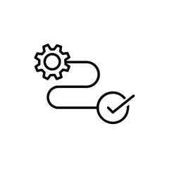 Flat execution vector line icon