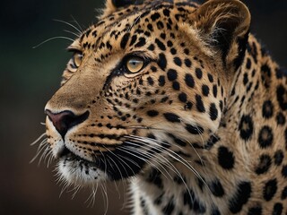 Majestic Leopard Close-Up in Tropical Habitat Showcasing Natural Beauty and Striking Features