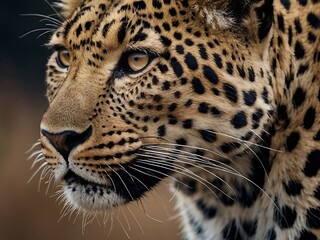 Majestic Close-Up Portrait of a Leopard in its Natural Jungle Habitat