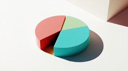 Obraz premium 3D Pie Chart Graphic with Pastel Colors