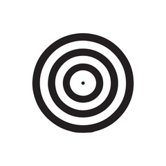 Simple Black and White Target Symbol for Success and Focus Design