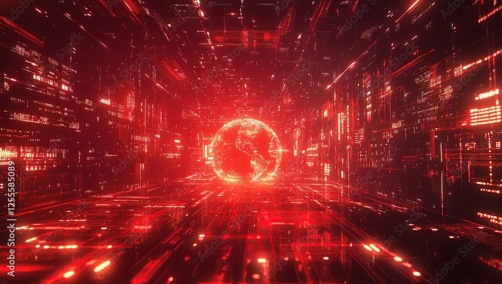 Poster global network: digital data stream