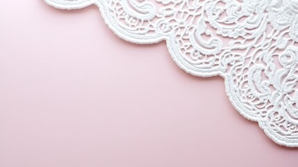Obraz premium White Lace Border on Pink Background