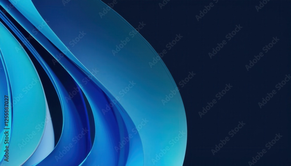 Aufkleber abstract blue wave pattern background for modern design, digital art concept, fluid curve texture for web or branding