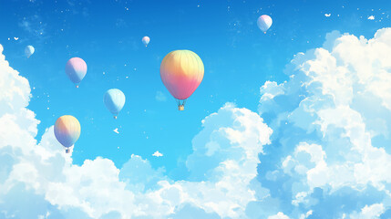 Fototapeta premium balloons in the sky