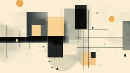 Abstract Geometric Art Soft Hues Balanced Composition. AI Generated