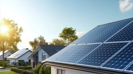 Solar Panel Installation on Modern Home Rooftop