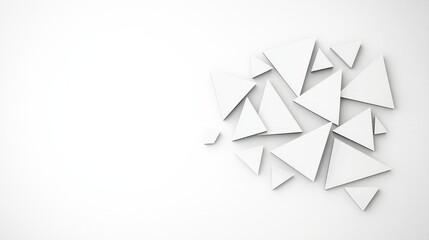 Fototapeta premium Geometric Shapes Composition in White Color on Minimalistic Background for Abstract Design