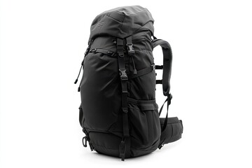 High-Capacity, Durable Black Hiking Backpack Ready for Multi-Day Adventures