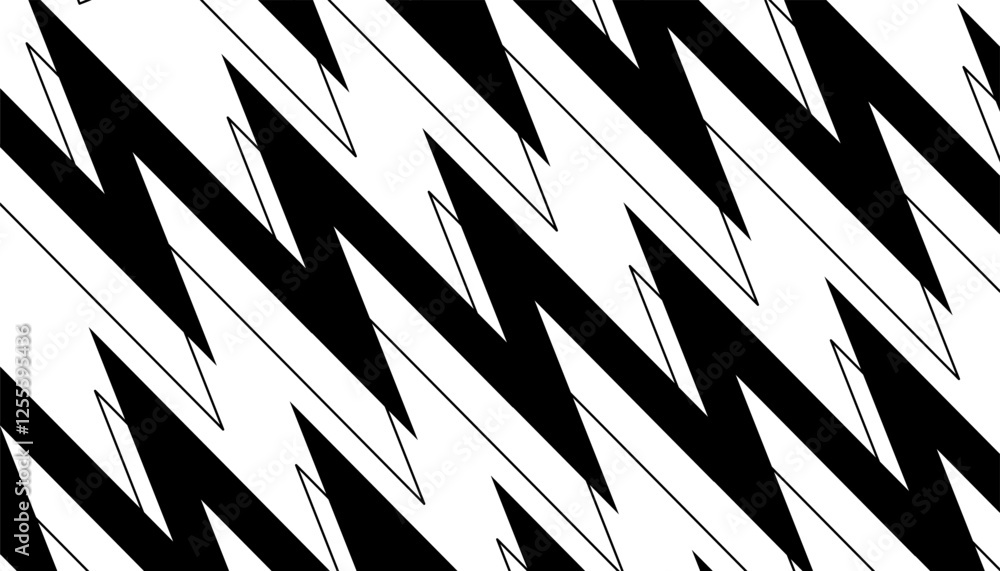 Poster black and white seamless geometric pattern. arrows shape with transition stripes. vector abstract ba