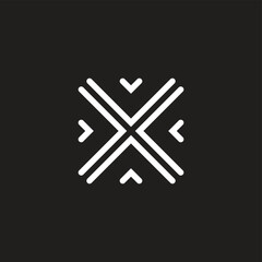 Obraz premium Letter X pointers, lines geometric symbol simple logo vector