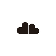 Hearts, cloud geometric symbol simple logo vector