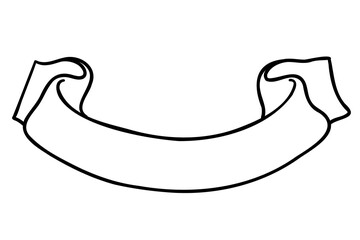 Fototapeta premium Emblem title caption scroll logo in cartoon doodle style. Vector illustration isolated on white background.