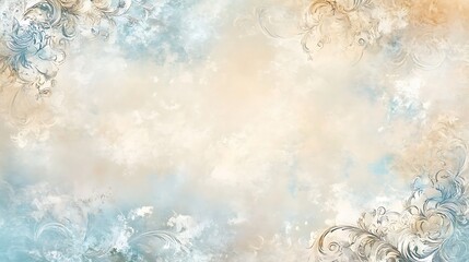 Elegant Pastel Background with Ornate Floral Corners