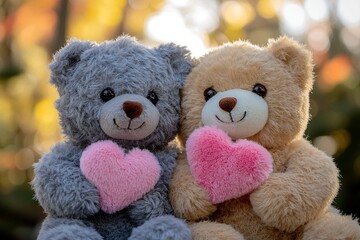 Teddy Bears with Hearts: Love and Friendship