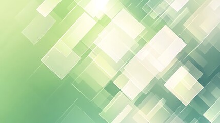 Abstract Green and White Geometric Square Design