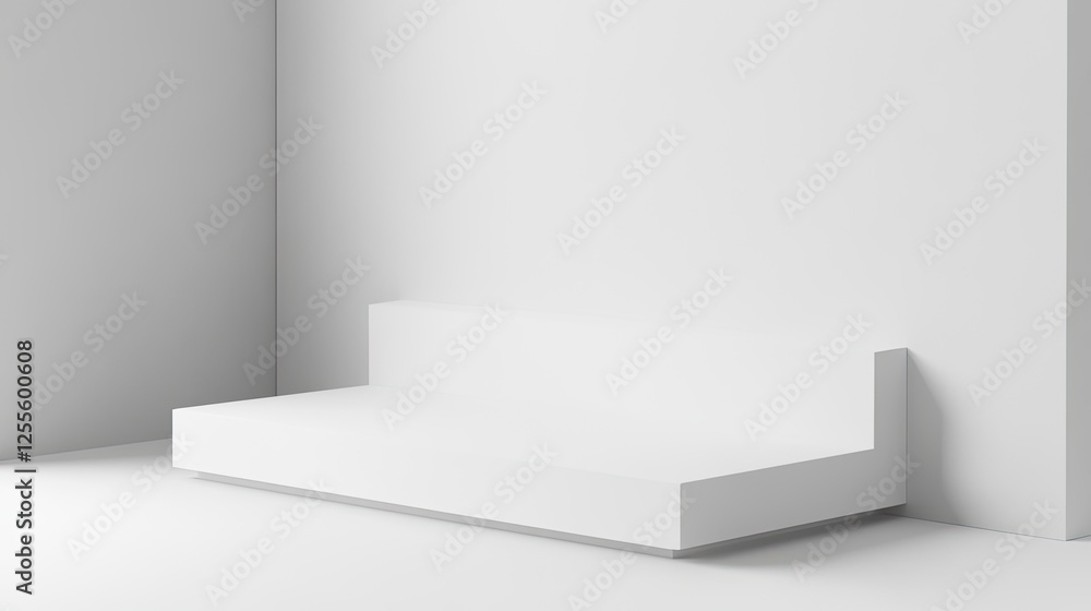 Poster minimalist mockup frame in a simple 3d render, with a white background emphasizing the design area