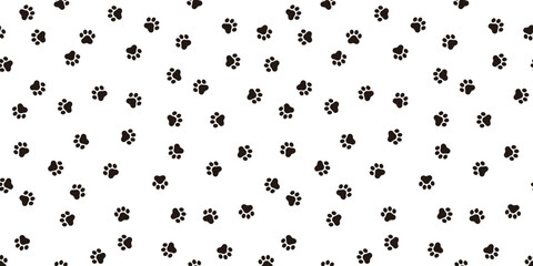 かわいらしい動物の足跡のシルエットのシームレスパターンの背景素材のベクターイラスト