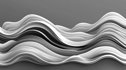 Obraz premium Abstract grayscale waves, flowing design, background texture