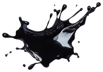 Black liquid splash background isolated abstract.