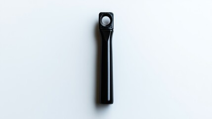 Black metal handle, studio shot, white background, industrial part